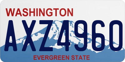 WA license plate AXZ4960