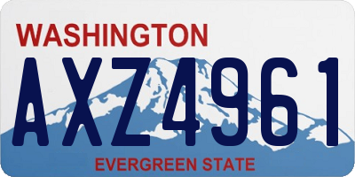 WA license plate AXZ4961
