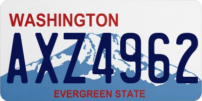 WA license plate AXZ4962