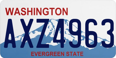 WA license plate AXZ4963