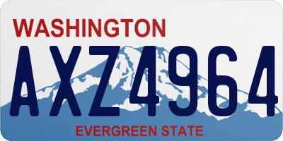 WA license plate AXZ4964