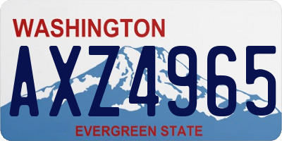 WA license plate AXZ4965