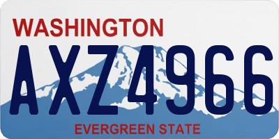 WA license plate AXZ4966