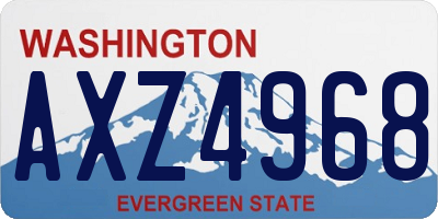 WA license plate AXZ4968