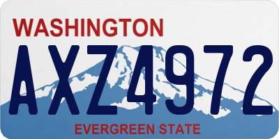 WA license plate AXZ4972