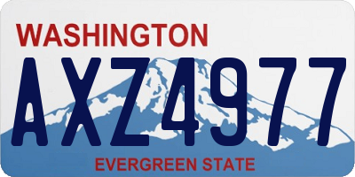 WA license plate AXZ4977