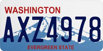 WA license plate AXZ4978