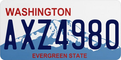 WA license plate AXZ4980