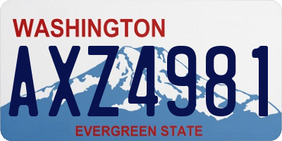 WA license plate AXZ4981