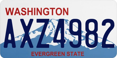 WA license plate AXZ4982