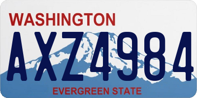 WA license plate AXZ4984