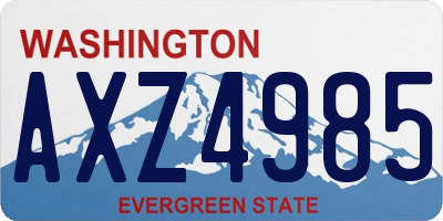 WA license plate AXZ4985