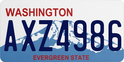 WA license plate AXZ4986