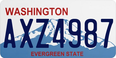 WA license plate AXZ4987