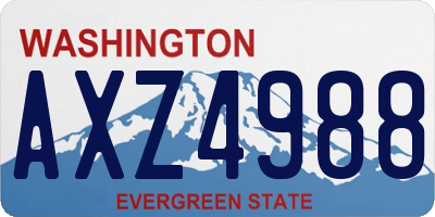 WA license plate AXZ4988