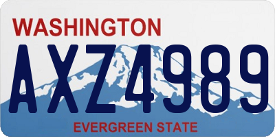 WA license plate AXZ4989