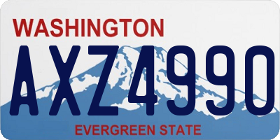 WA license plate AXZ4990
