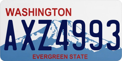 WA license plate AXZ4993