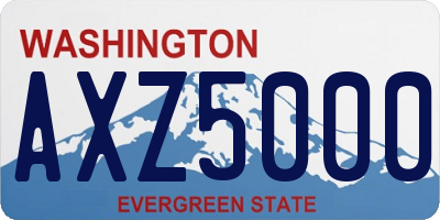 WA license plate AXZ5000