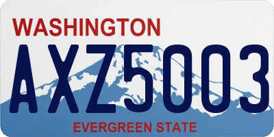 WA license plate AXZ5003