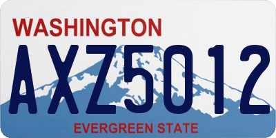 WA license plate AXZ5012