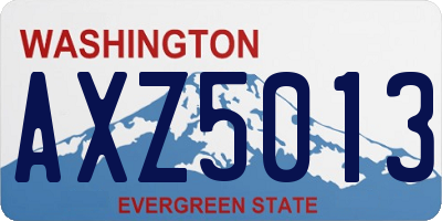 WA license plate AXZ5013