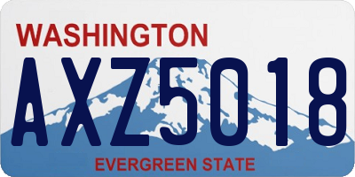 WA license plate AXZ5018