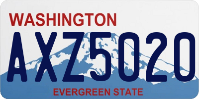 WA license plate AXZ5020