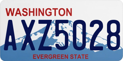 WA license plate AXZ5028