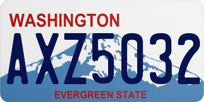 WA license plate AXZ5032