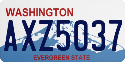 WA license plate AXZ5037