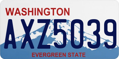 WA license plate AXZ5039