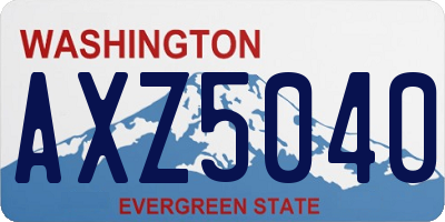 WA license plate AXZ5040