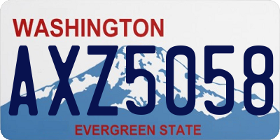 WA license plate AXZ5058