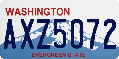 WA license plate AXZ5072