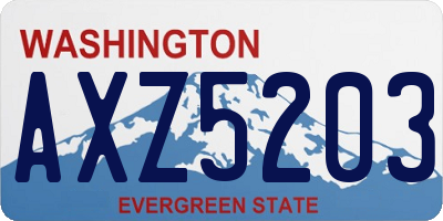 WA license plate AXZ5203