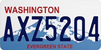 WA license plate AXZ5204