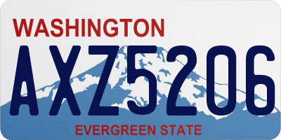 WA license plate AXZ5206