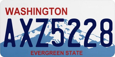WA license plate AXZ5228