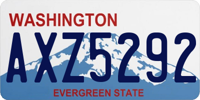 WA license plate AXZ5292