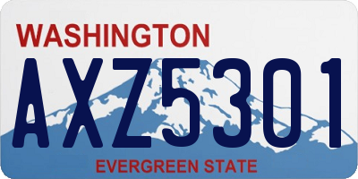 WA license plate AXZ5301