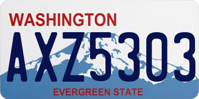 WA license plate AXZ5303