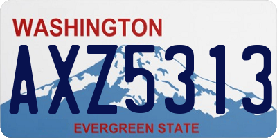 WA license plate AXZ5313