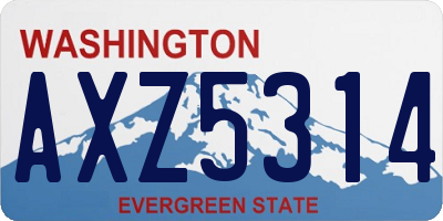 WA license plate AXZ5314