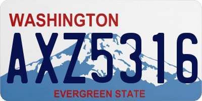 WA license plate AXZ5316