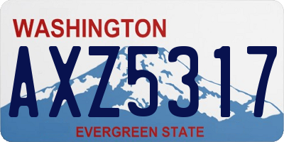 WA license plate AXZ5317