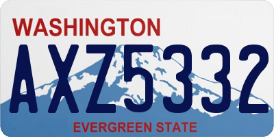 WA license plate AXZ5332