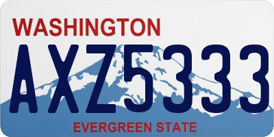 WA license plate AXZ5333