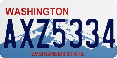 WA license plate AXZ5334