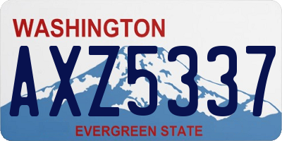 WA license plate AXZ5337